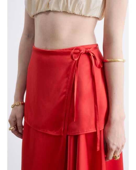 & Other Stories Layered Panel Wrap Skirt