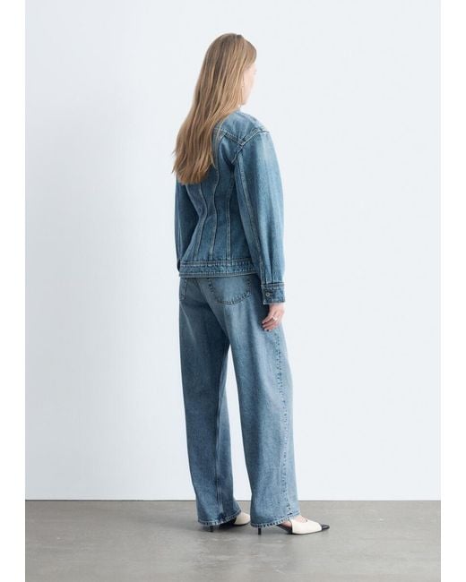 & Other Stories Blue Sculpted Denim Jacket