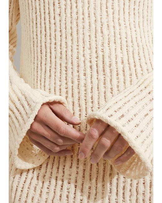 & Other Stories Natural Rib-knit Mini Dress