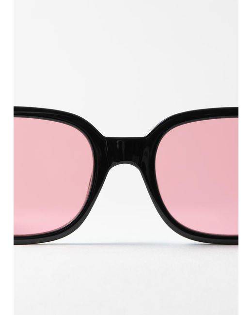 & Other Stories Natural Rectangular Frame Sunglasses