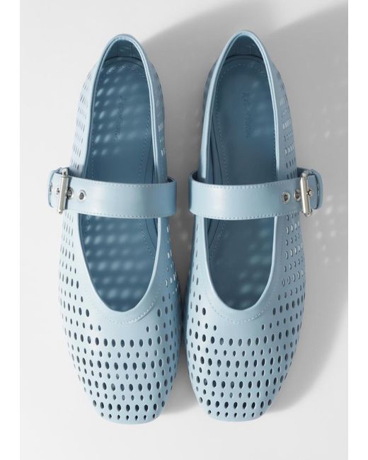 & Other Stories Blue Mary-Jane Ballet Flats
