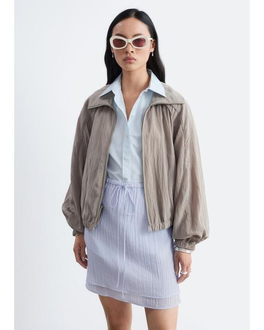 & Other Stories White Layered Mini Skirt
