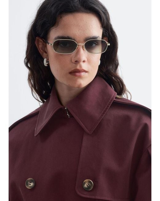 & Other Stories Red Short Trench Coat