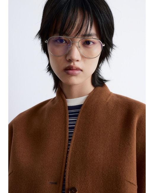 & Other Stories Blue Wool Doublé Jacket