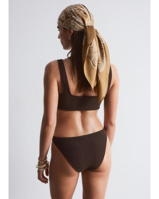 & Other Stories Brown Textured Bikini Top