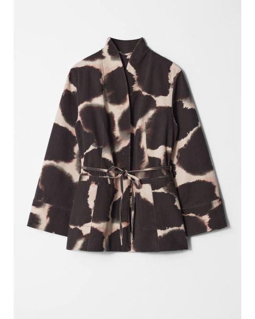 & Other Stories Gray Tie-Belt Kimono Jacket