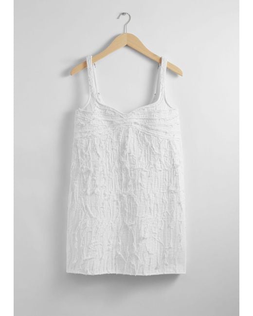 & Other Stories White Textured Mini Dress