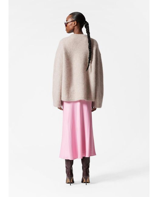 Jupe Midi En Satin & Other Stories en coloris Pink