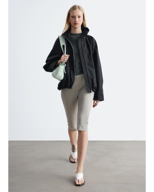 & Other Stories Black Zip-Up Twill Jacket