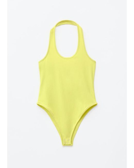 & Other Stories Blue Halter-Neck Jersey Bodysuit