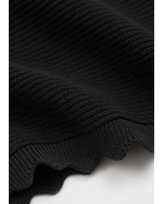 & Other Stories Black Crochet Halterneck Midi Dress