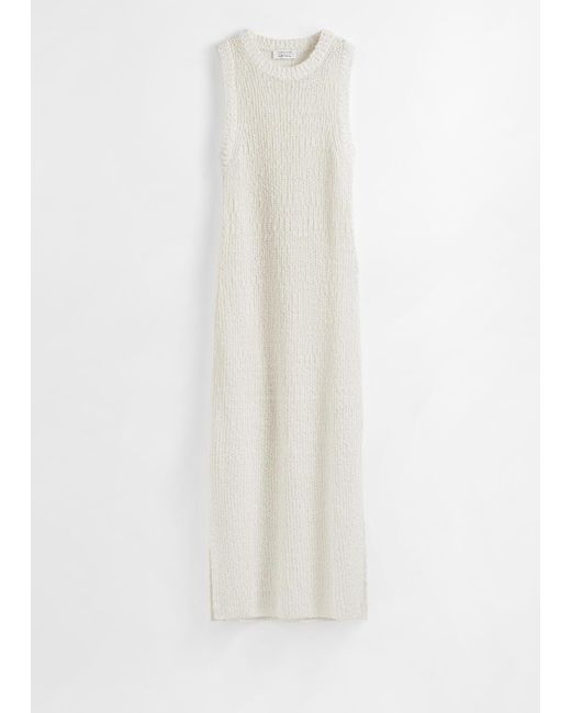 & Other Stories White Sleeveless Silk-Blend Midi Dress