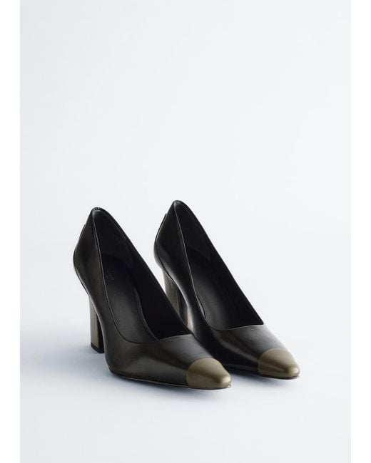 & Other Stories White Colour-Blocked Leather Pumps