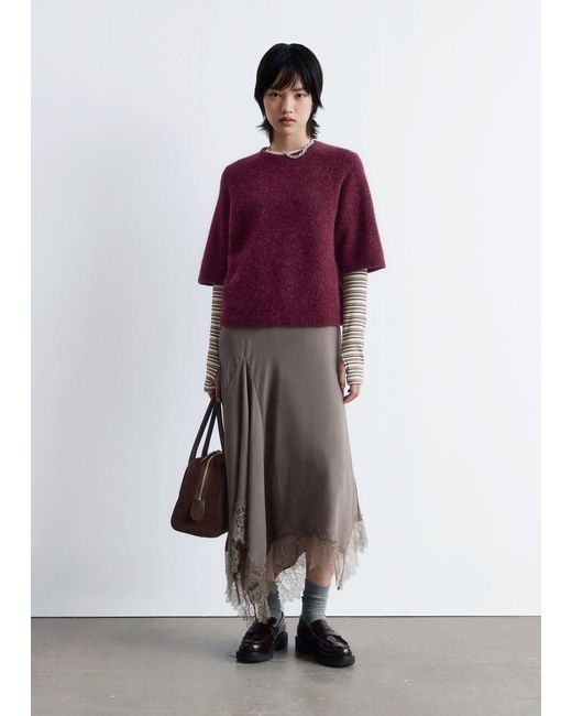 & Other Stories Red Alpaca-Blend Knitted Top