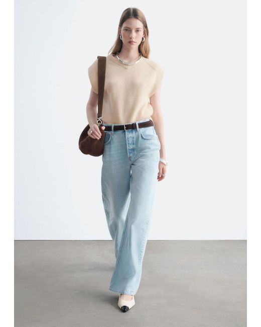 & Other Stories White Barrel-Leg Jeans
