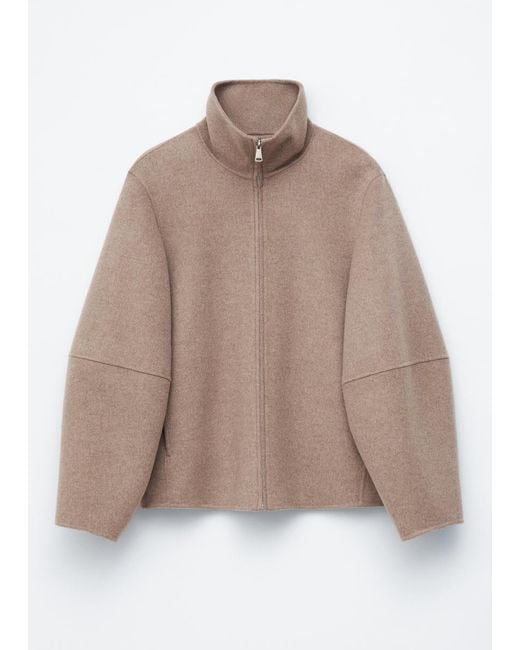 & Other Stories Natural Zip-Up Wool Jacket