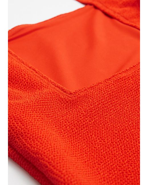 & Other Stories Textured Bow Tie Swimsuit