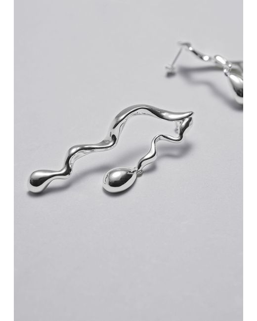 & Other Stories Gray Dripping Pendant Earrings
