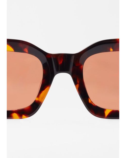 & Other Stories Brown Rectangular-Frame Acetate Sunglasses