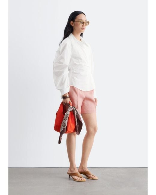 & Other Stories Natural Asymmetrical Cotton Shirt