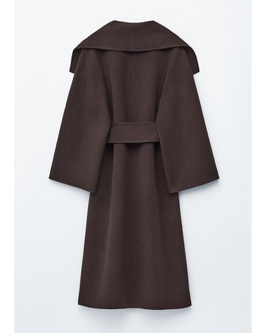 & Other Stories Brown Shawl-Collar Wool Maxi Coat