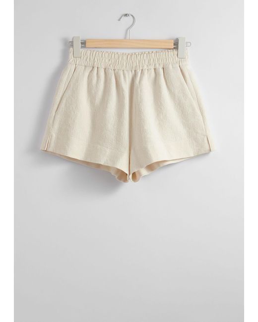 & Other Stories Natural Jacquard Shorts