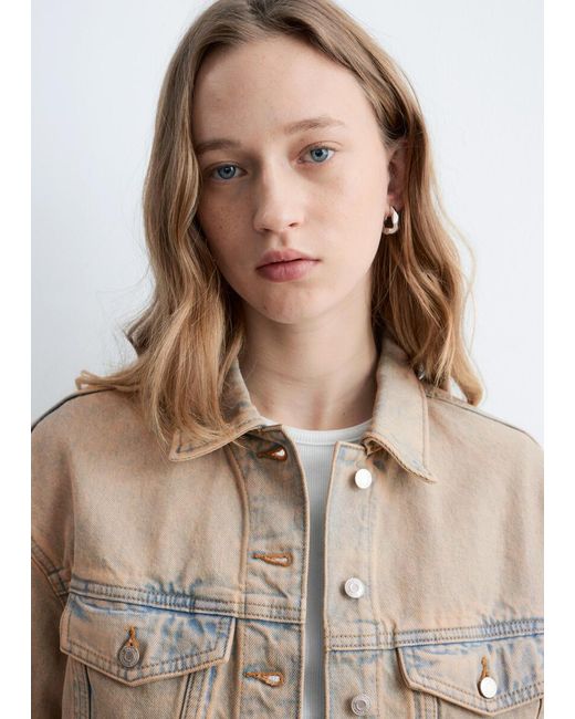 & Other Stories White Cropped Overdye Denim Jacket
