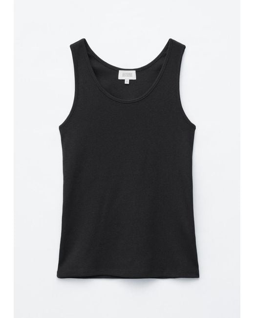 & Other Stories Black Ribbed Cotton Tank Top