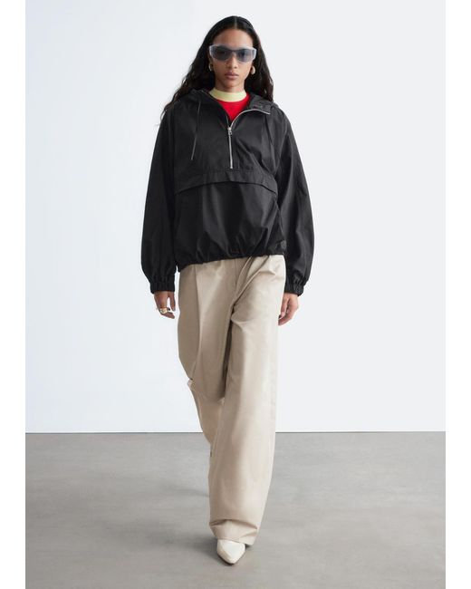 & Other Stories Black Hooded Anorak