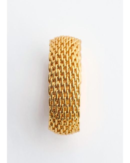 & Other Stories Metallic Mesh Ring