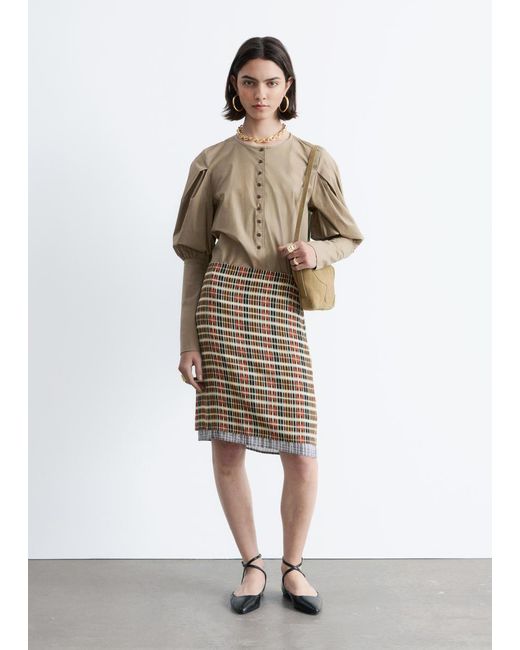 & Other Stories Natural Puff-Sleeve Blouse
