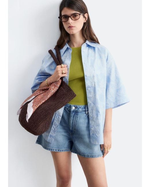 & Other Stories Blue Relaxed Denim Shorts
