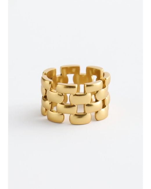 & Other Stories Metallic Chunky Chain Ring