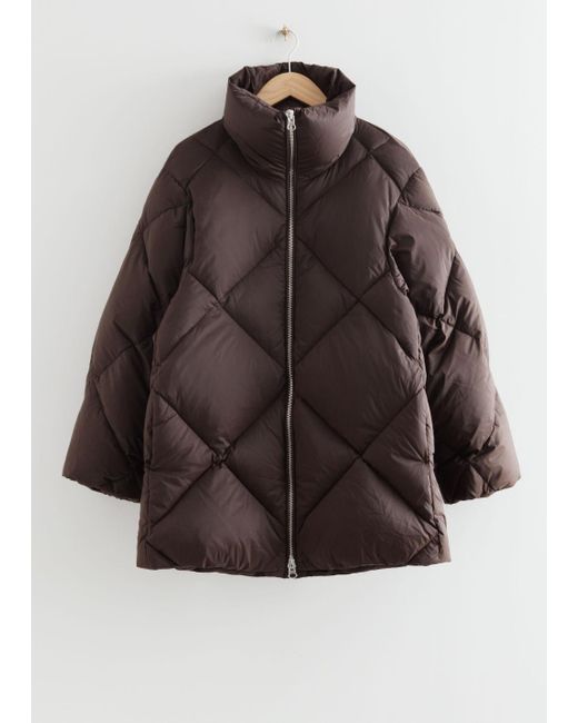 & Other Stories Synthetic Oversized Quilted Puffer Jacket in Brown Lyst