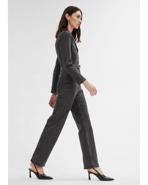 & Other Stories Gray Belted Jumpsuit
