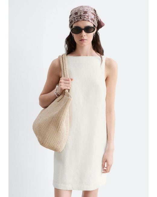 & Other Stories White Linen Mini Dress