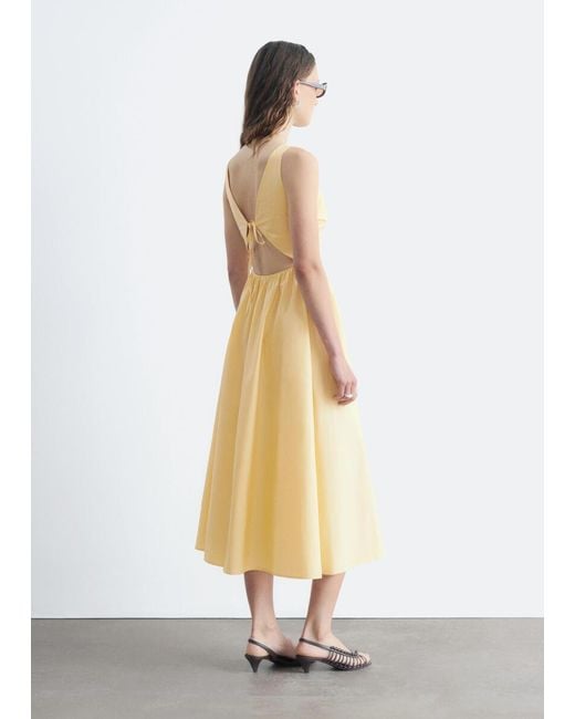 & Other Stories White Tie-Back Midi Dress