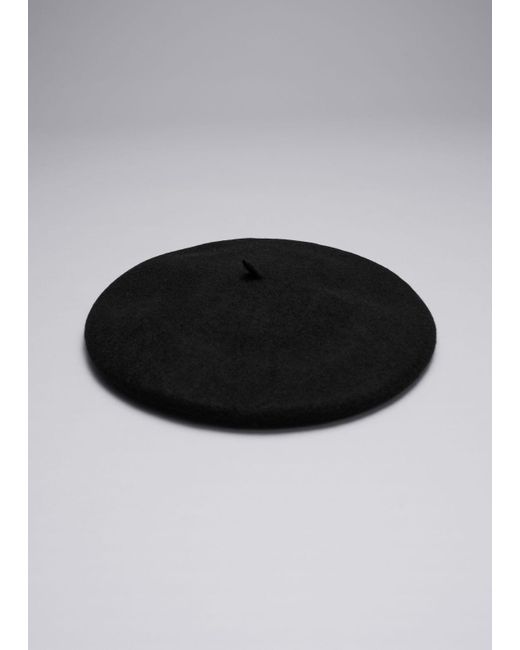 & Other Stories Black Classic Wool Beret