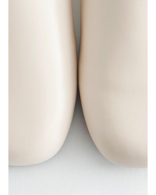 & Other Stories Natural Leather Slip‑On Mules