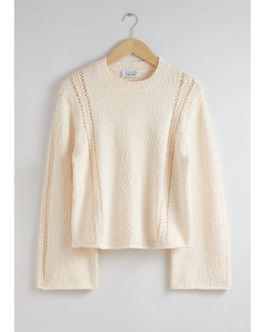 & Other Stories Natural Oversized Textured Sweater