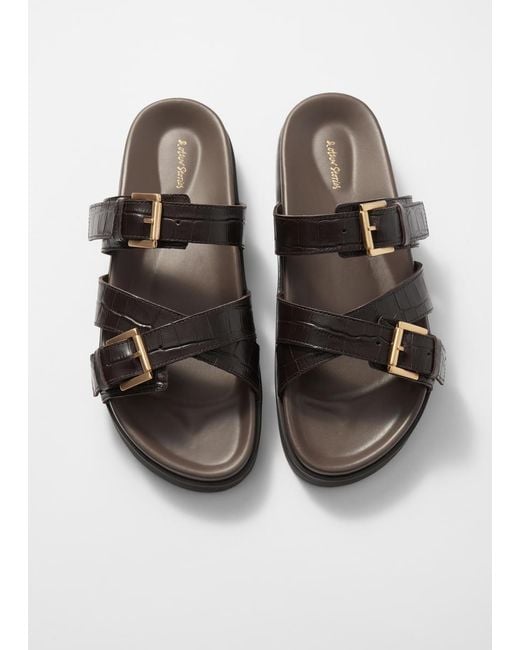 & Other Stories Red Cross-Strap Leather Sandals