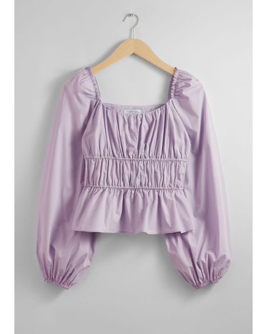 & Other Stories Purple Gathered Blouse