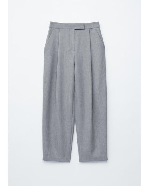 & Other Stories White Wool-Blend Tailored Trousers