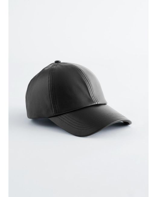 & Other Stories Black Leather Cap