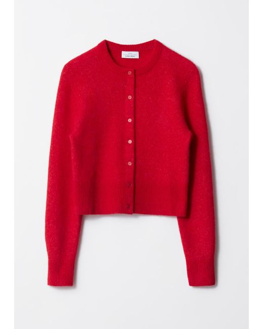 & Other Stories Red Alpaca-Blend Knit Cardigan