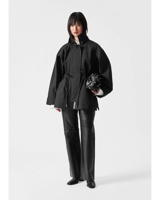 & Other Stories Black Drawstring Waist Jacket
