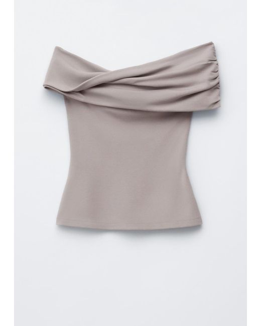 & Other Stories Gray Off-Shoulder Top