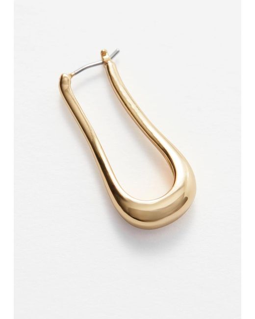 & Other Stories Natural Elongated Bell Hoop Earrings