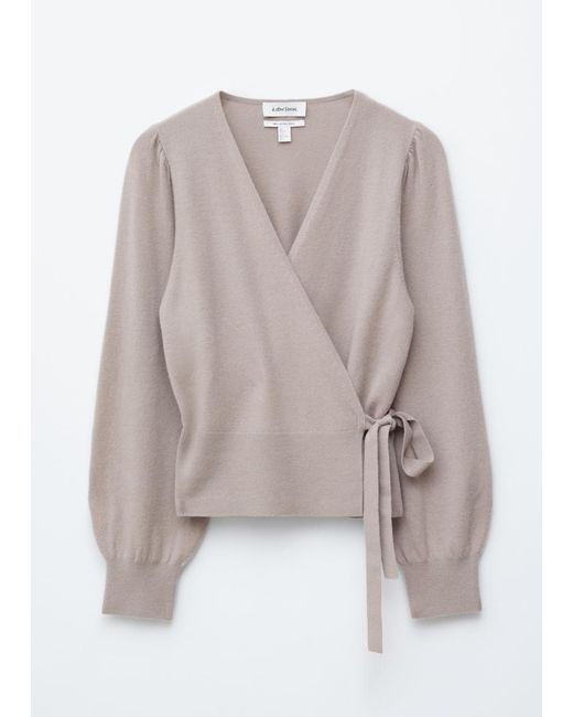 & Other Stories Gray Merino Wool Wrap Cardigan