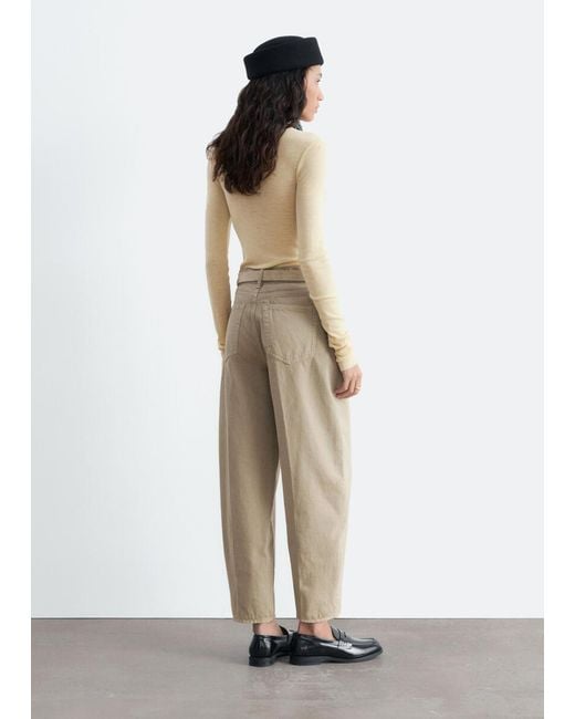 & Other Stories Natural Plain-Knit Wool Top